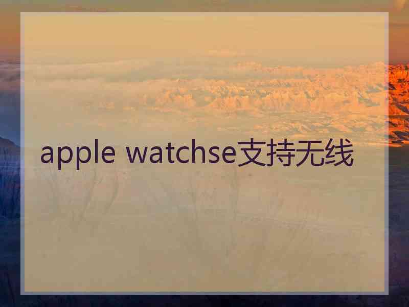 apple watchse支持无线