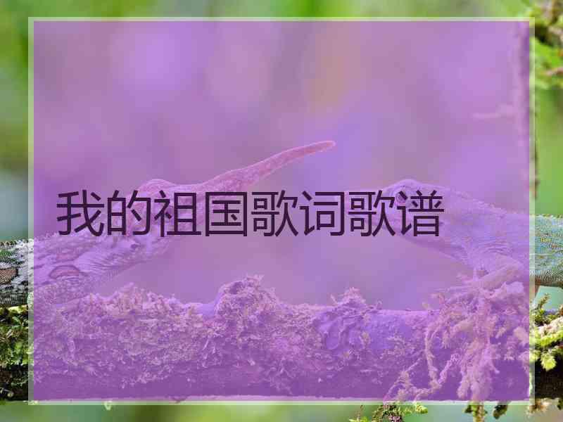 我的祖国歌词歌谱