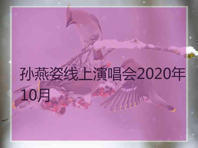 孙燕姿线上演唱会2020年10月