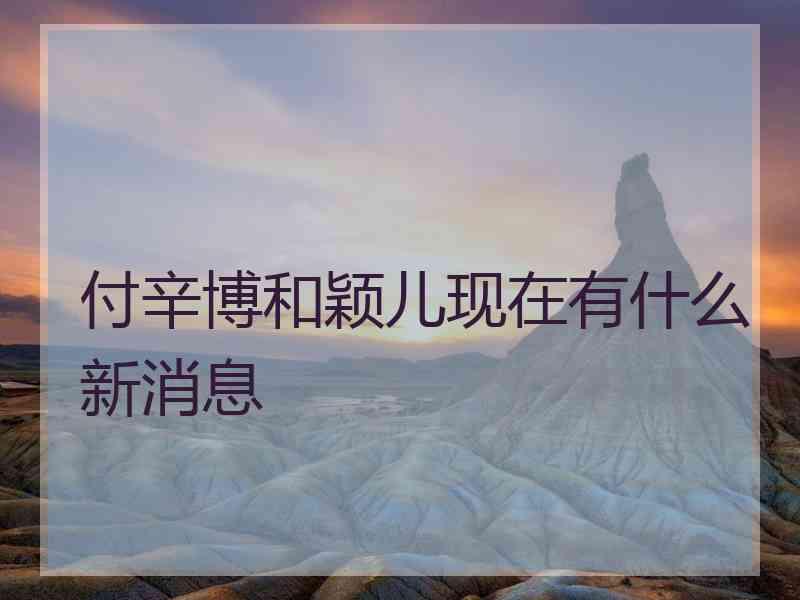 付辛博和颖儿现在有什么新消息