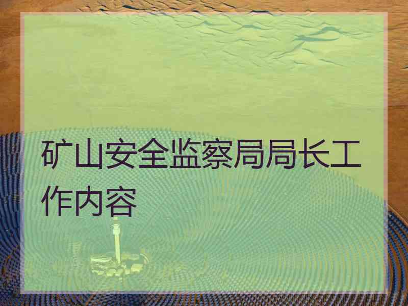 矿山安全监察局局长工作内容