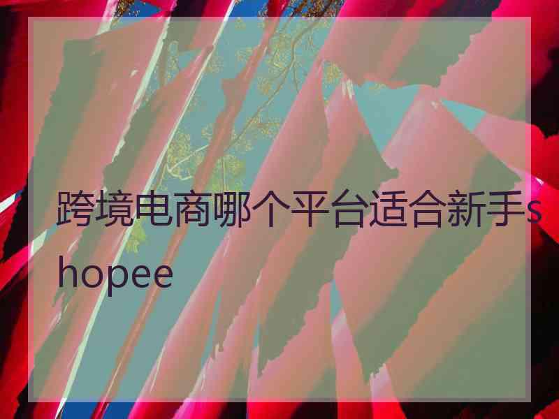 跨境电商哪个平台适合新手shopee