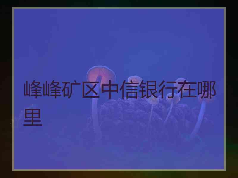 峰峰矿区中信银行在哪里