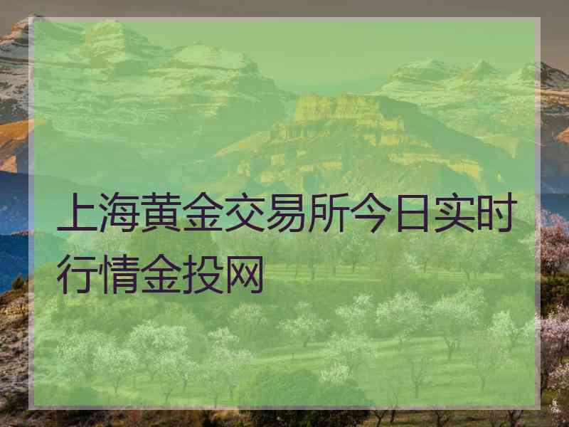 上海黄金交易所今日实时行情金投网