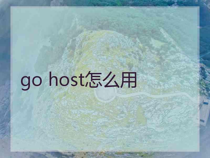 go host怎么用