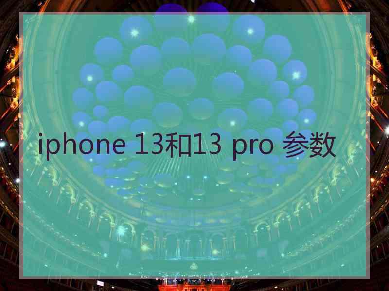 iphone 13和13 pro 参数