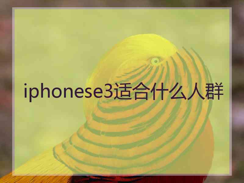 iphonese3适合什么人群