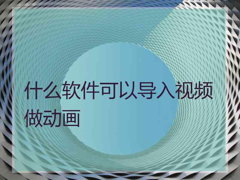 什么软件可以导入视频做动画