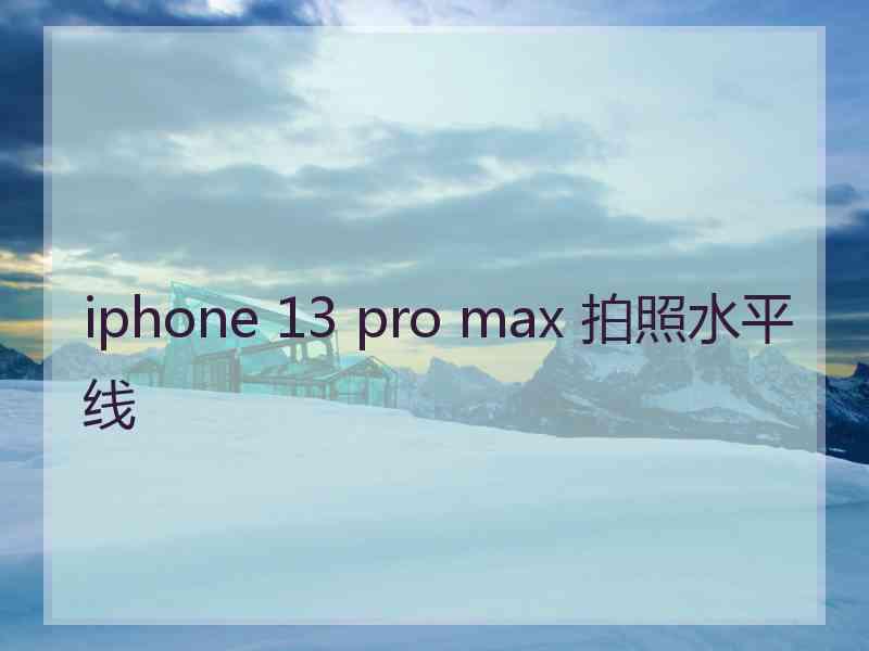 iphone 13 pro max 拍照水平线