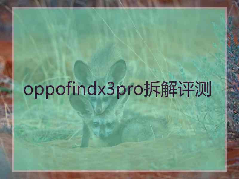 oppofindx3pro拆解评测