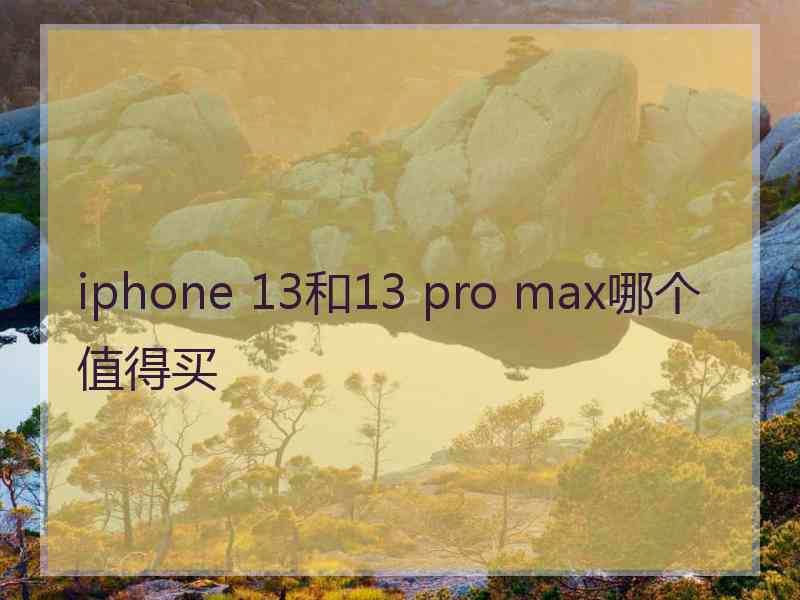 iphone 13和13 pro max哪个值得买