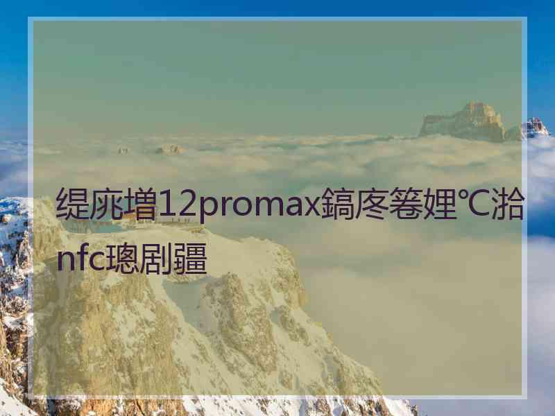 缇庣増12promax鎬庝箞娌℃湁nfc璁剧疆