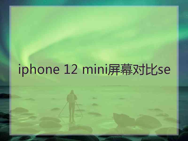 iphone 12 mini屏幕对比se