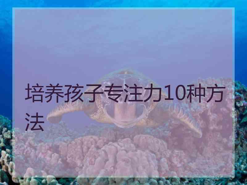 培养孩子专注力10种方法