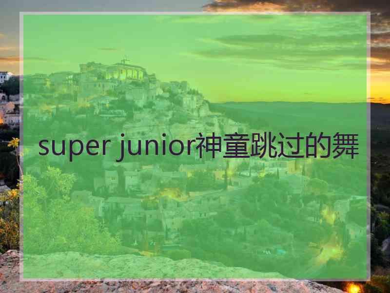 super junior神童跳过的舞