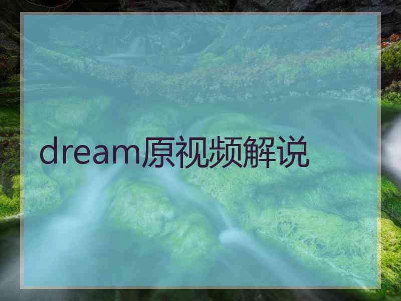 dream原视频解说