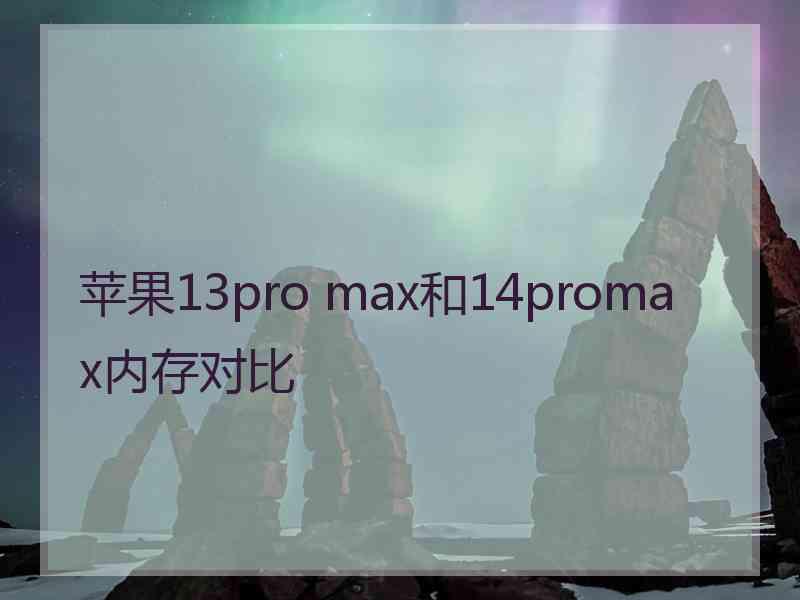 苹果13pro max和14promax内存对比