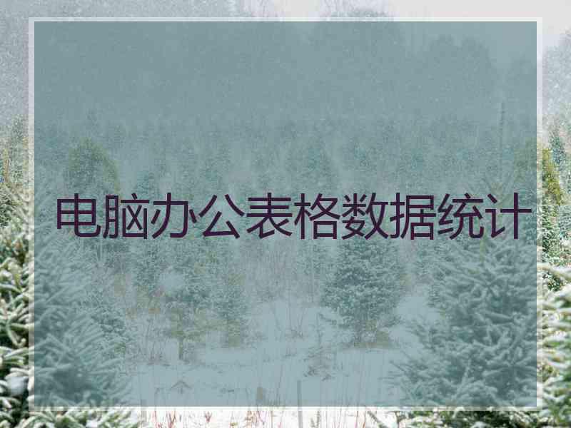 电脑办公表格数据统计