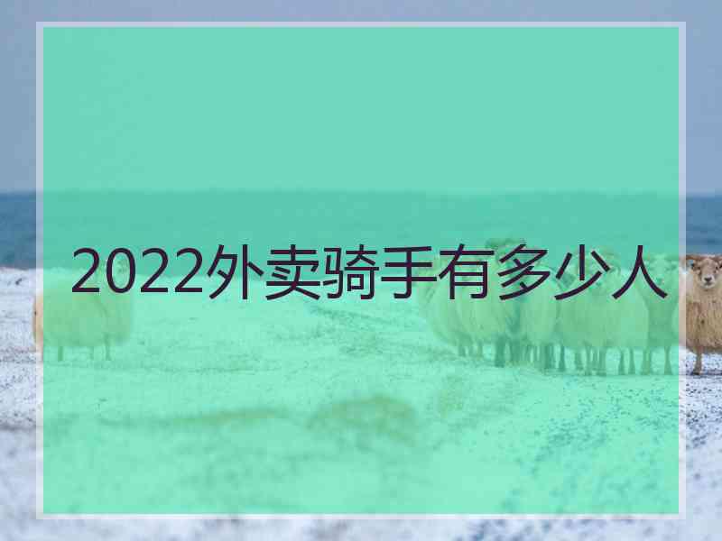 2022外卖骑手有多少人