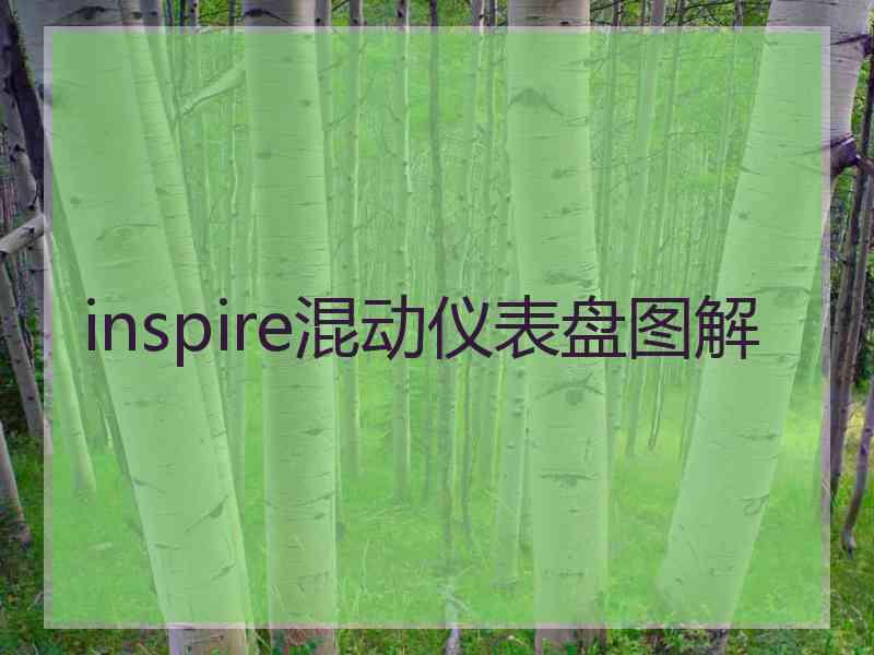 inspire混动仪表盘图解