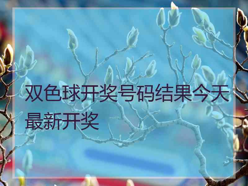 双色球开奖号码结果今天最新开奖