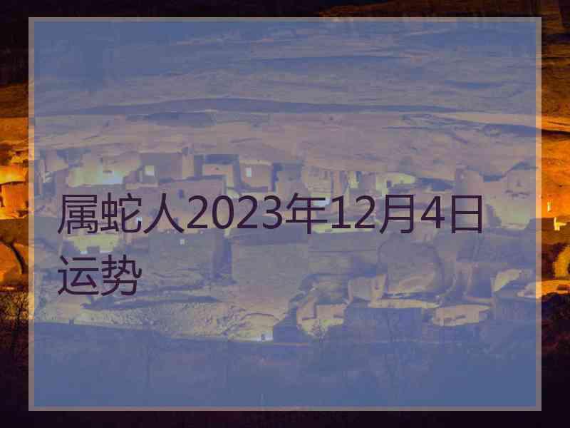 属蛇人2023年12月4日运势