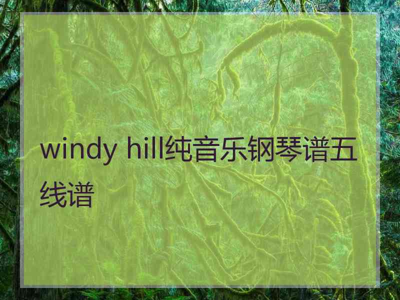 windy hill纯音乐钢琴谱五线谱