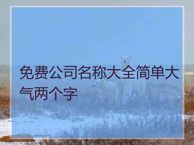 免费公司名称大全简单大气两个字