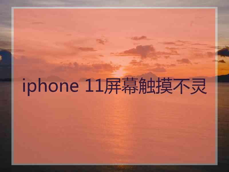 iphone 11屏幕触摸不灵