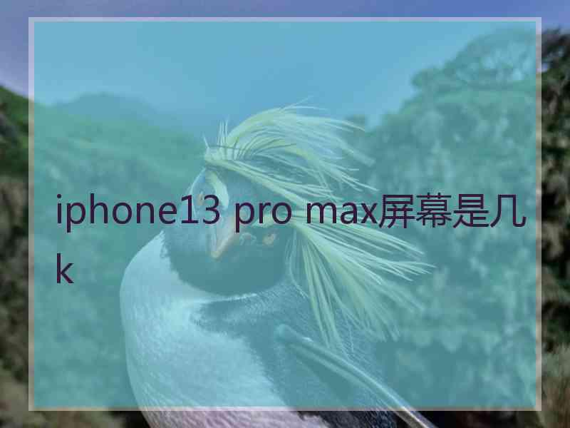 iphone13 pro max屏幕是几k