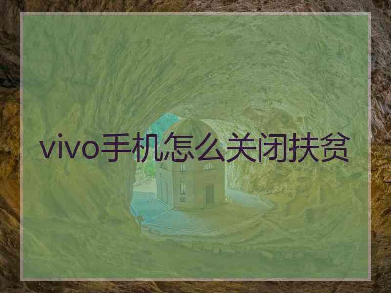 vivo手机怎么关闭扶贫