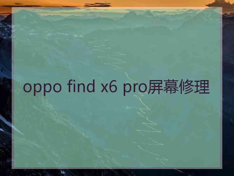 oppo find x6 pro屏幕修理