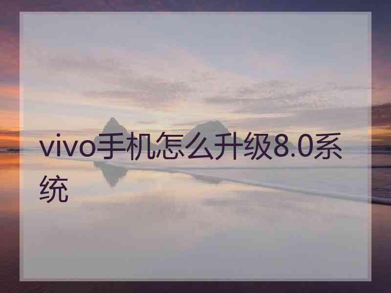 vivo手机怎么升级8.0系统