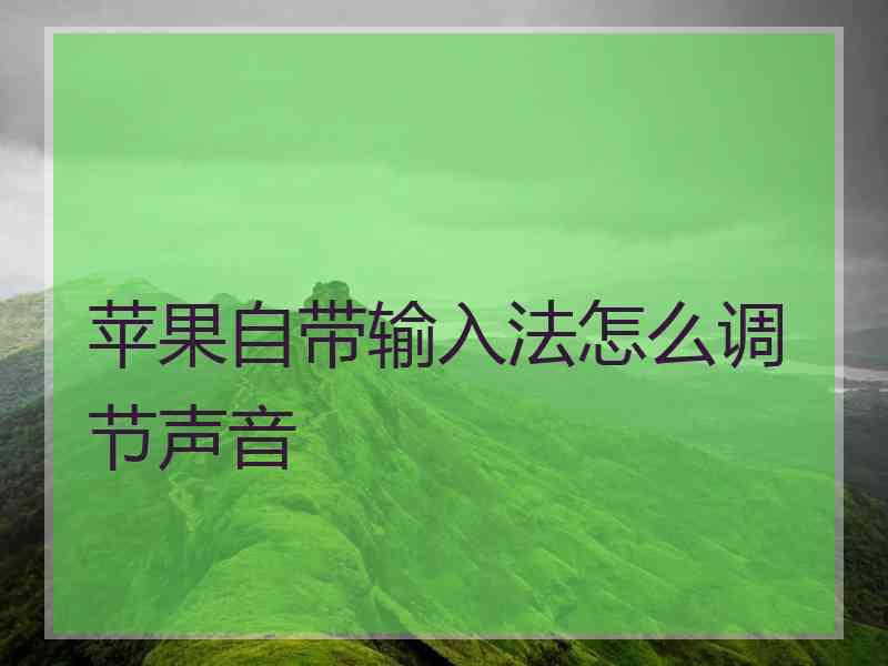 苹果自带输入法怎么调节声音