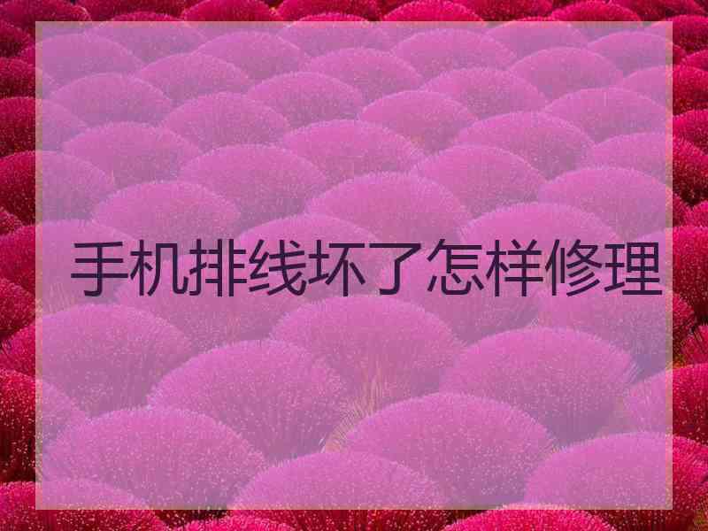 手机排线坏了怎样修理