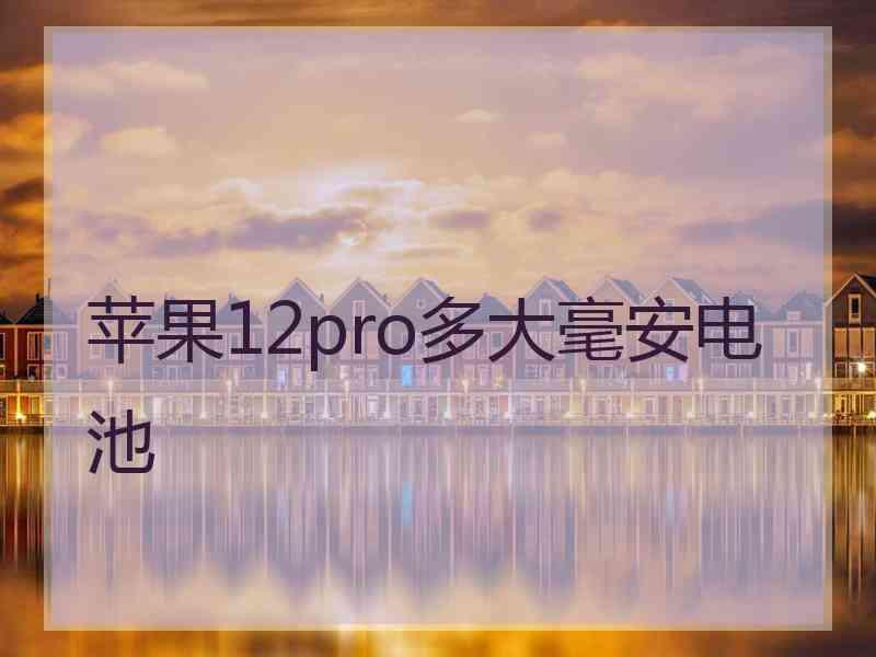 苹果12pro多大毫安电池