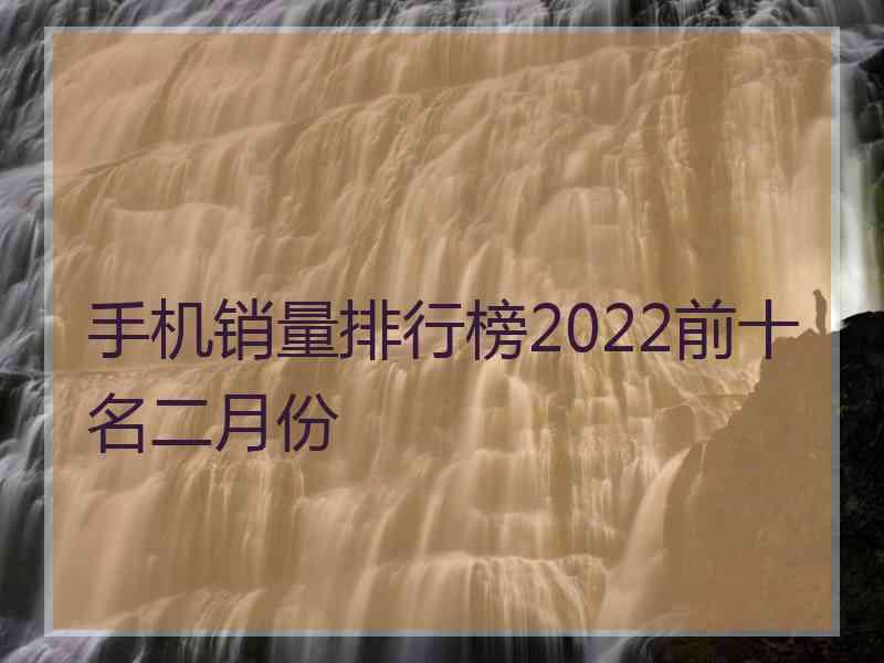 手机销量排行榜2022前十名二月份