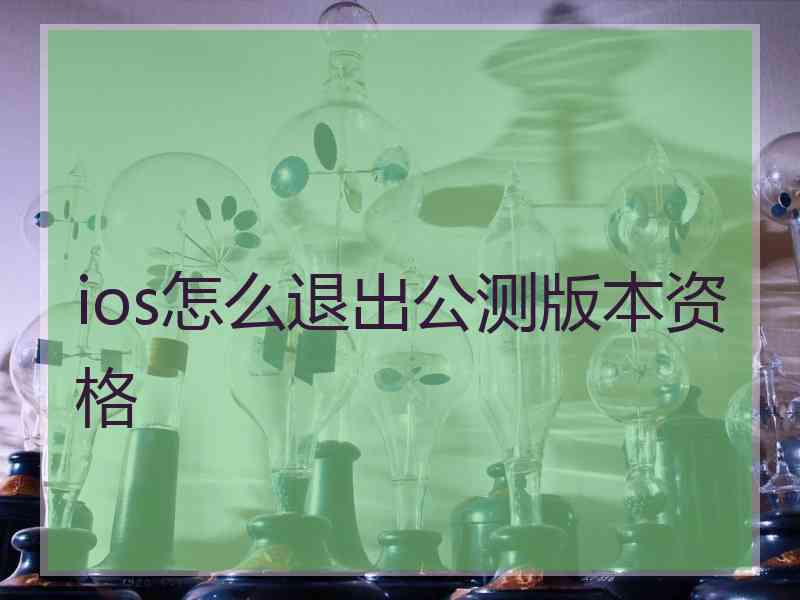 ios怎么退出公测版本资格