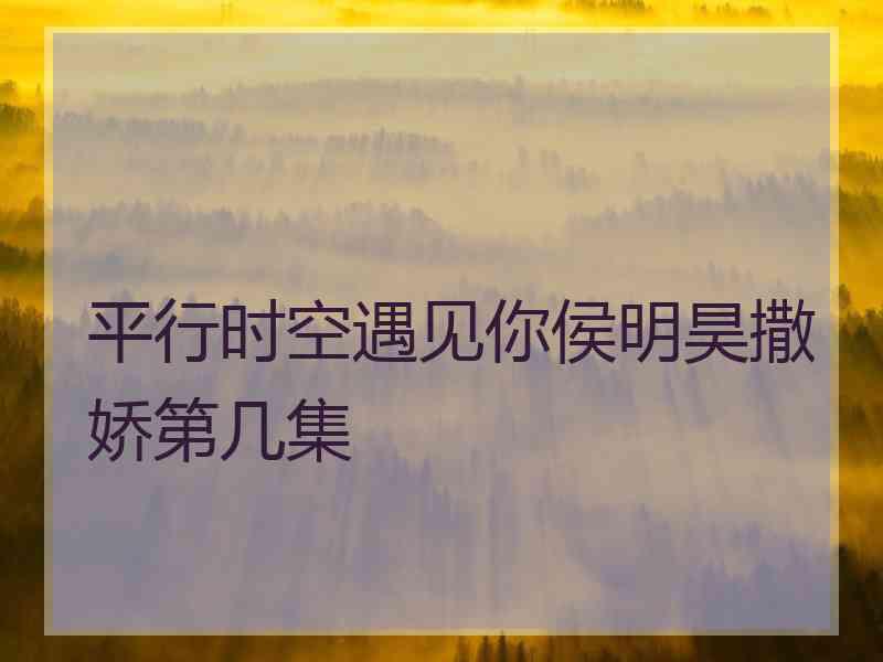 平行时空遇见你侯明昊撒娇第几集