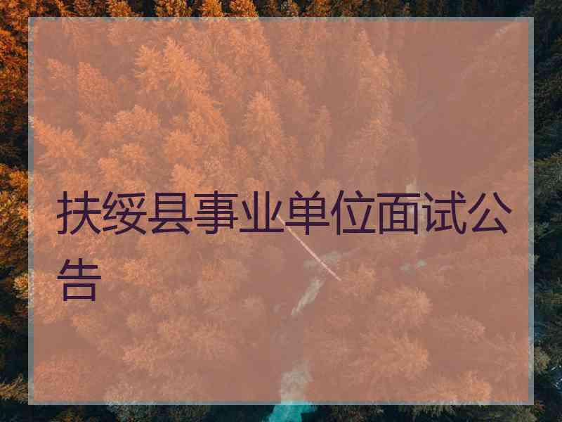 扶绥县事业单位面试公告