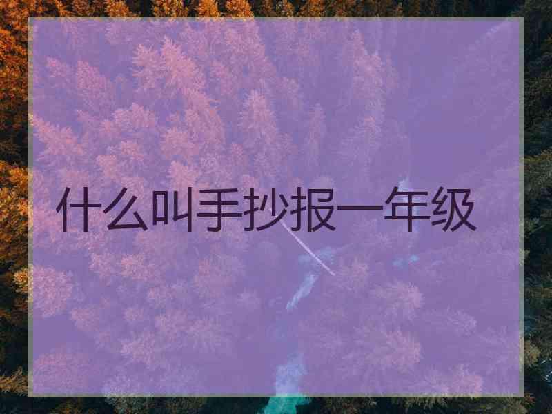 什么叫手抄报一年级