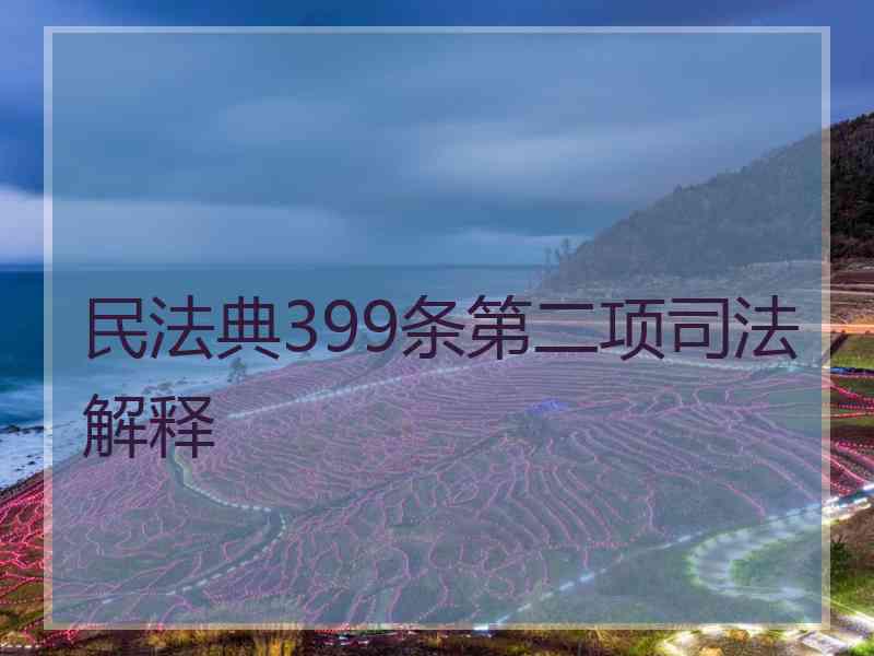 民法典399条第二项司法解释