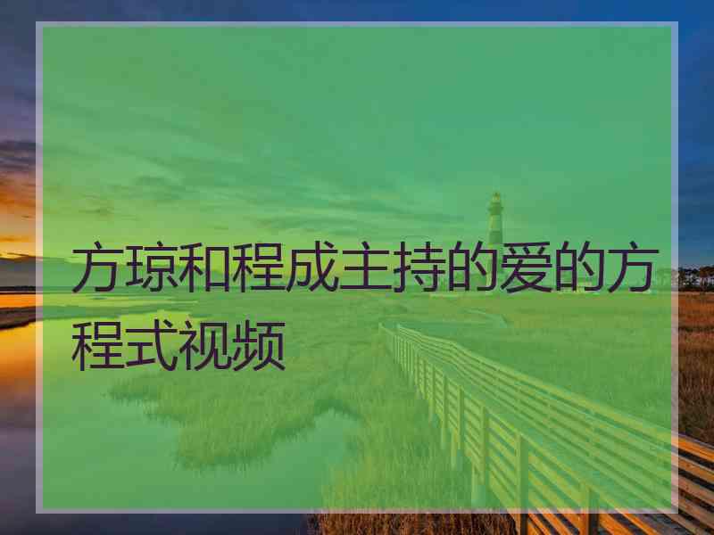 方琼和程成主持的爱的方程式视频