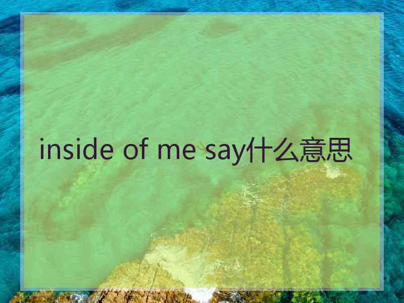 inside of me say什么意思