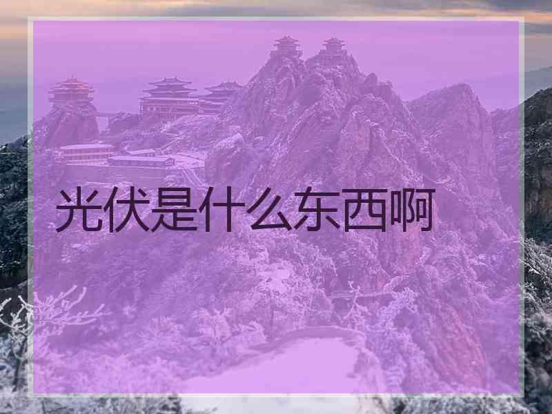 光伏是什么东西啊