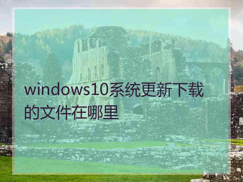 windows10系统更新下载的文件在哪里