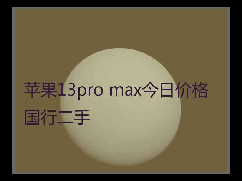 苹果13pro max今日价格国行二手