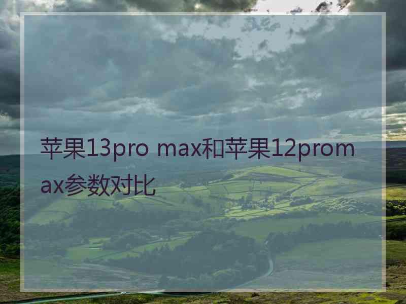 苹果13pro max和苹果12promax参数对比