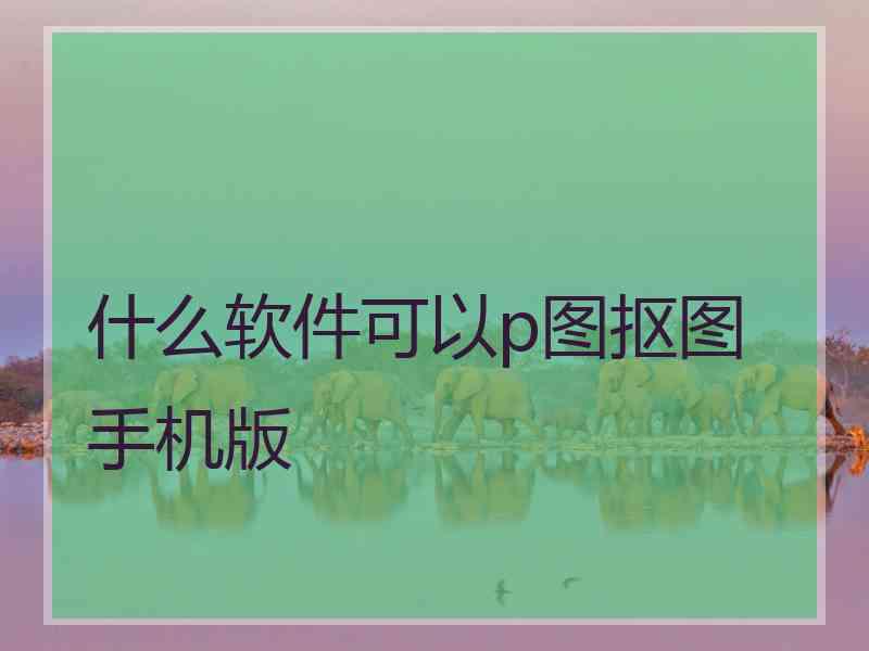 什么软件可以p图抠图手机版