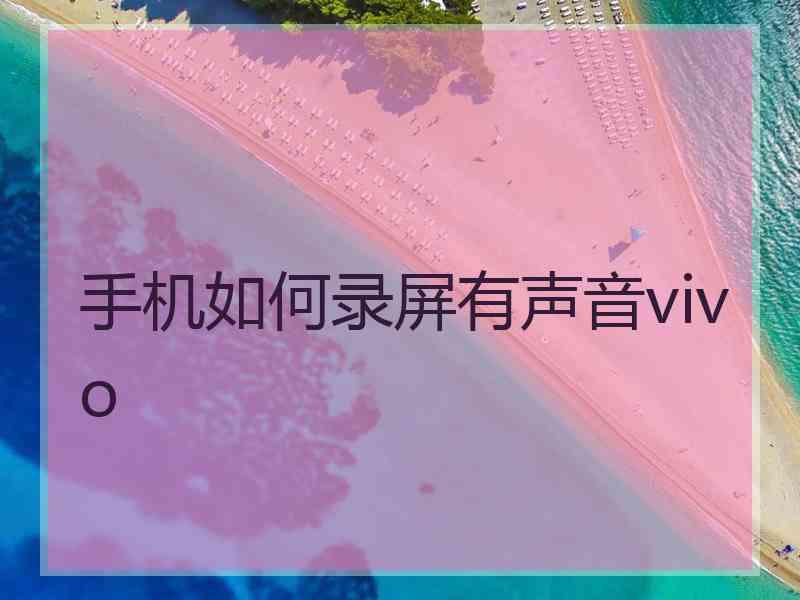 手机如何录屏有声音vivo